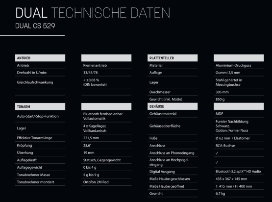 Dual CS 529 Vollautomatischer High End-Plattenspieler