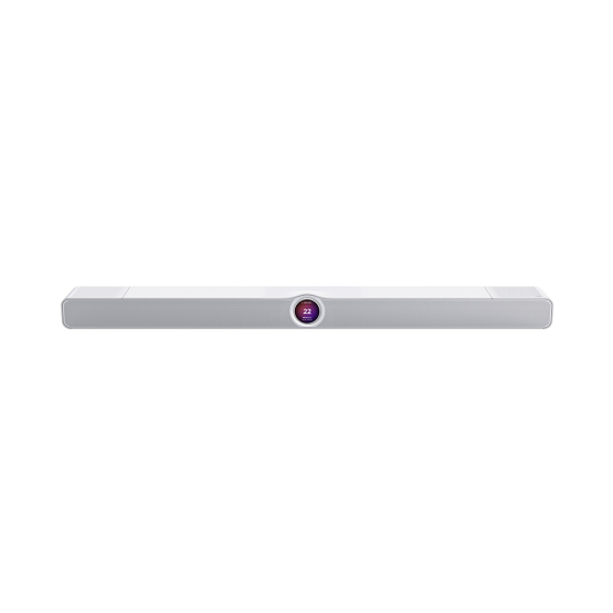 WiiM Bar Soundbar in weißer Ausführung mit klarer Frontansicht und integriertem Display