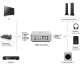 Rückansicht des WiiM Amp Ultra mit vergoldeten Lautsprecherklemmen, HDMI ARC, optischem Eingang, Line-In und Subwoofer-Ausgang.